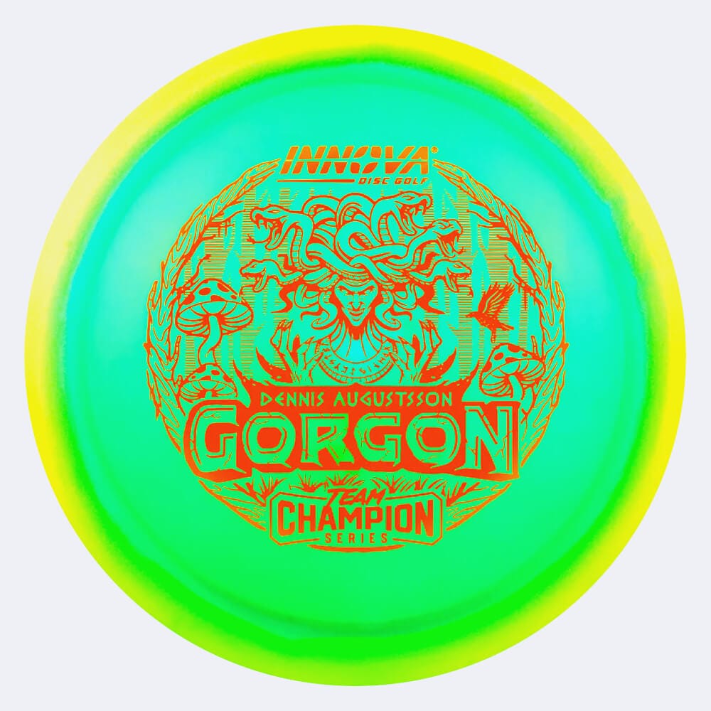 Innova Gorgon Dennis Augustsson Tour Series in grün, im Halo Champion Proto Glow Kunststoff und glow Spezialeffekt