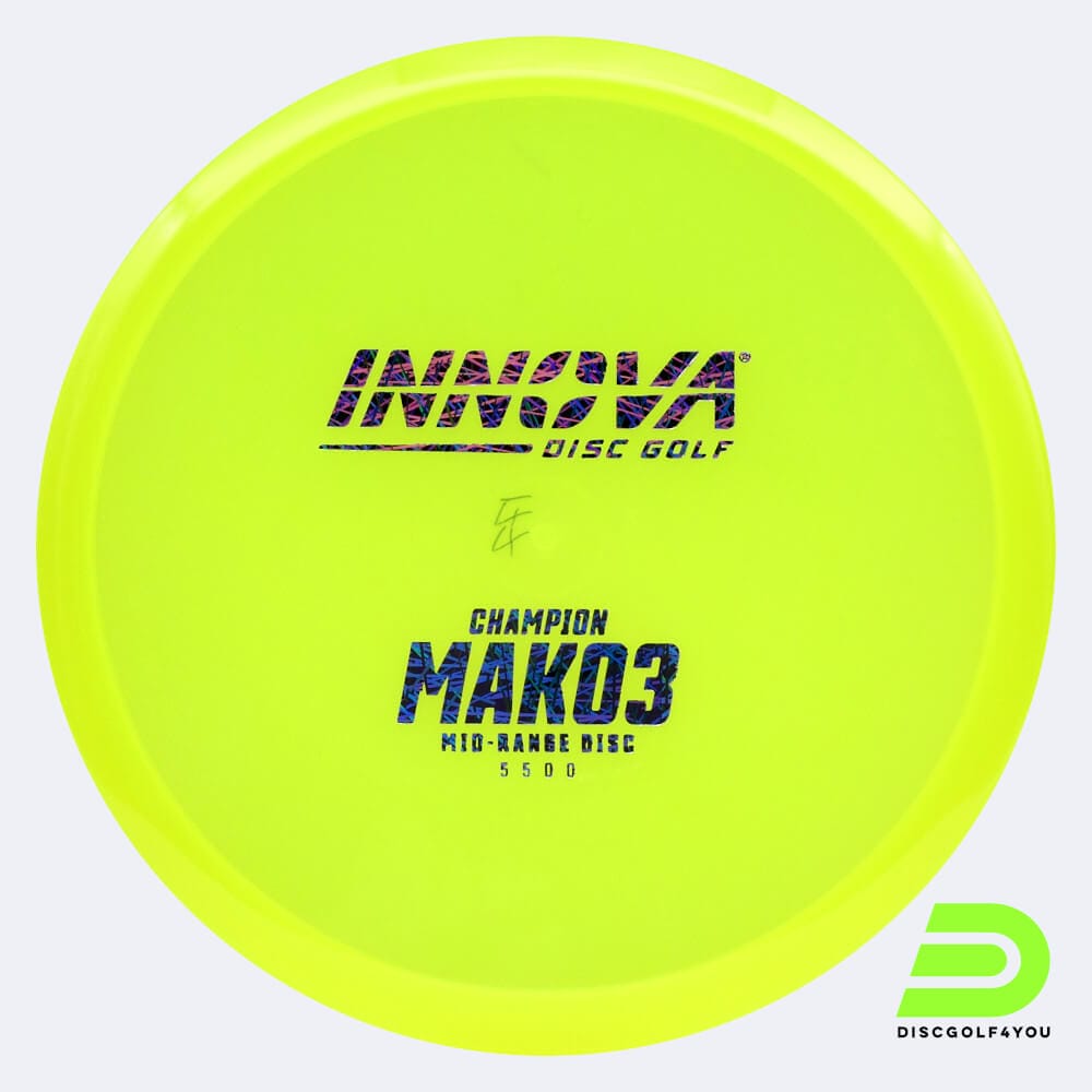 Innova Mako 3 in yellow, champion plastic and design upgrade effect