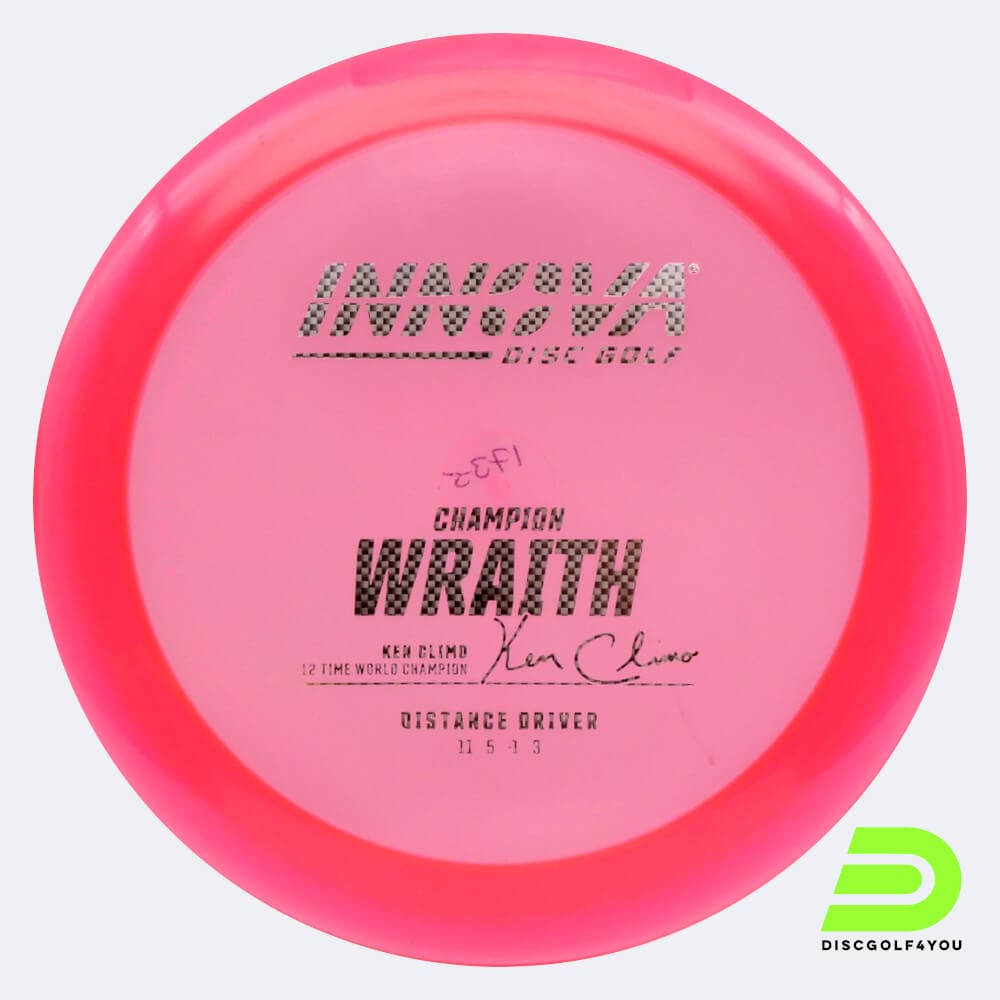 Innova Wraith in pink, champion plastic and design upgrade effect