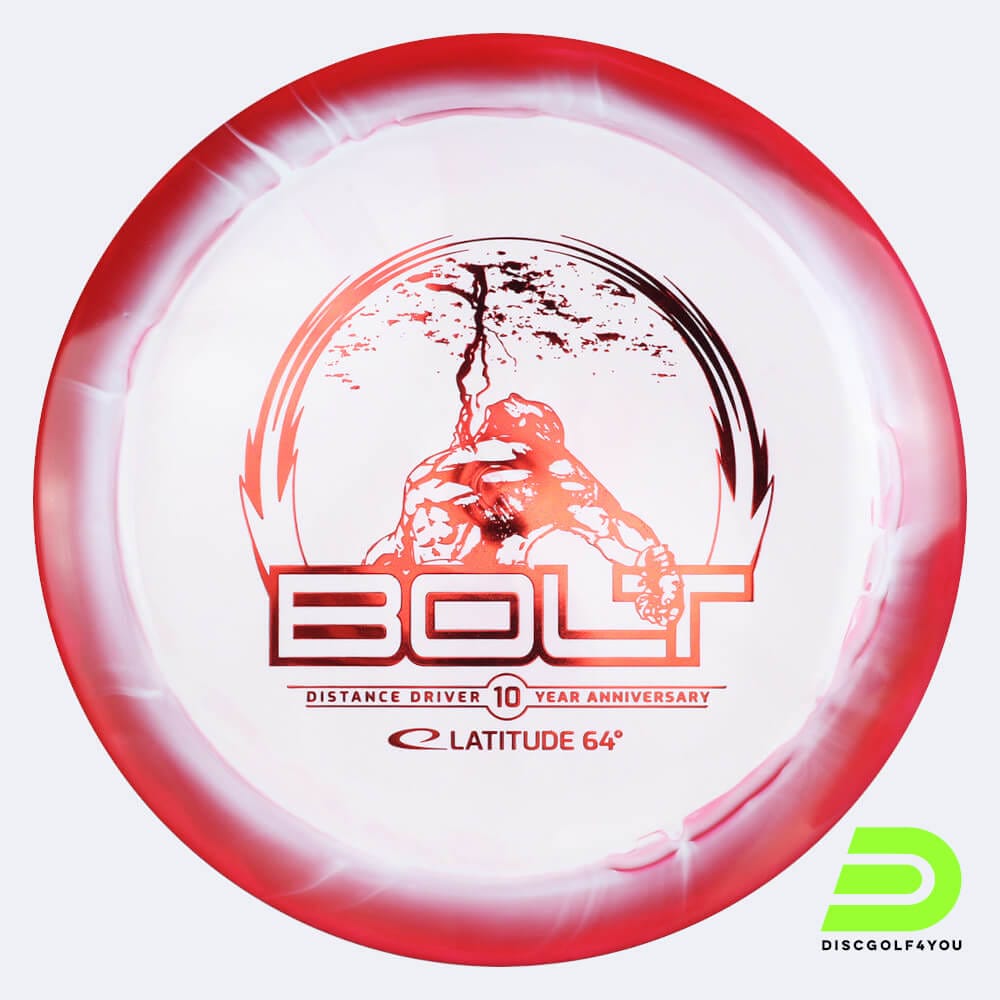Latitude 64° Bolt 10 Year Anniversary in red, gold plastic