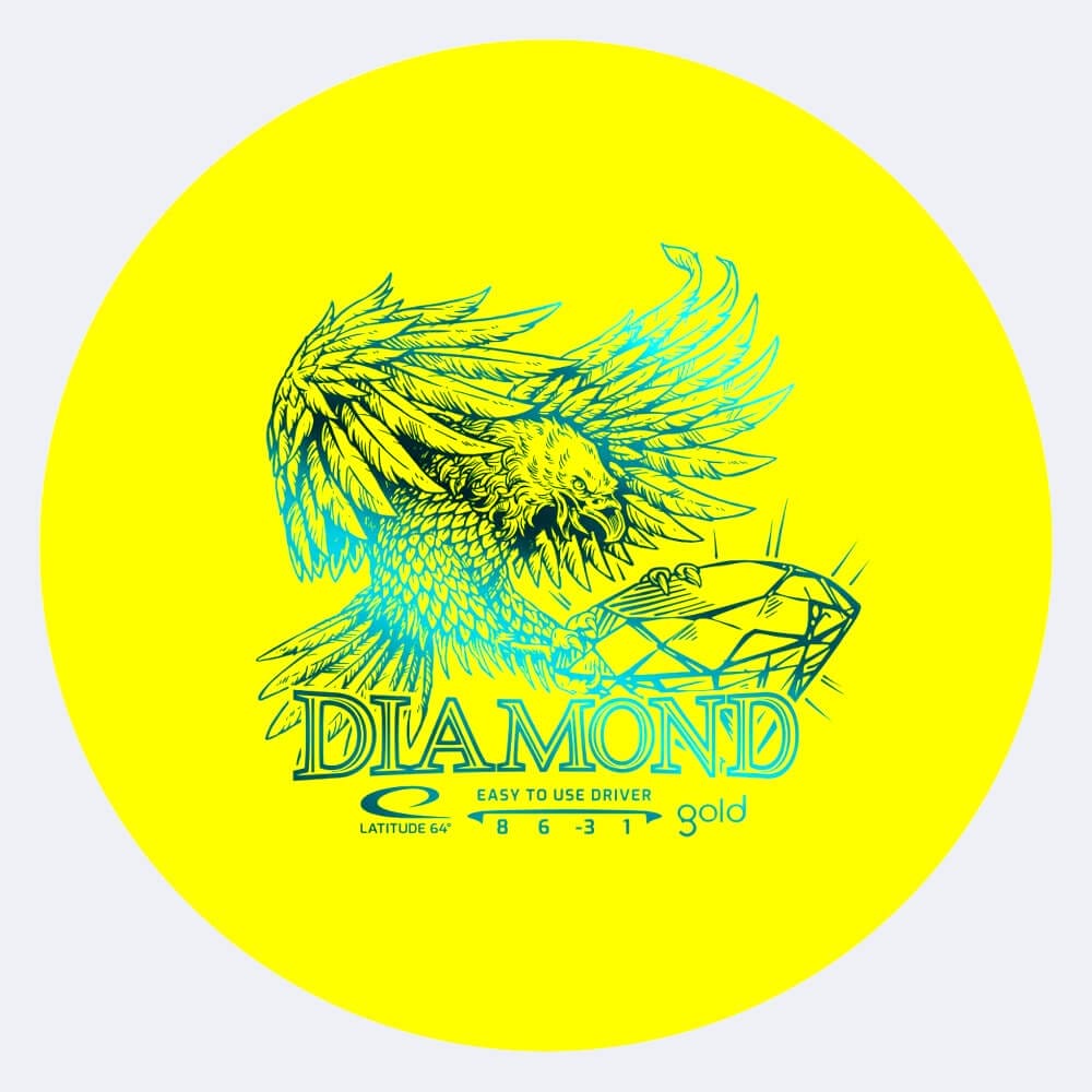 Latitude 64° Diamond in yellow, gold plastic
