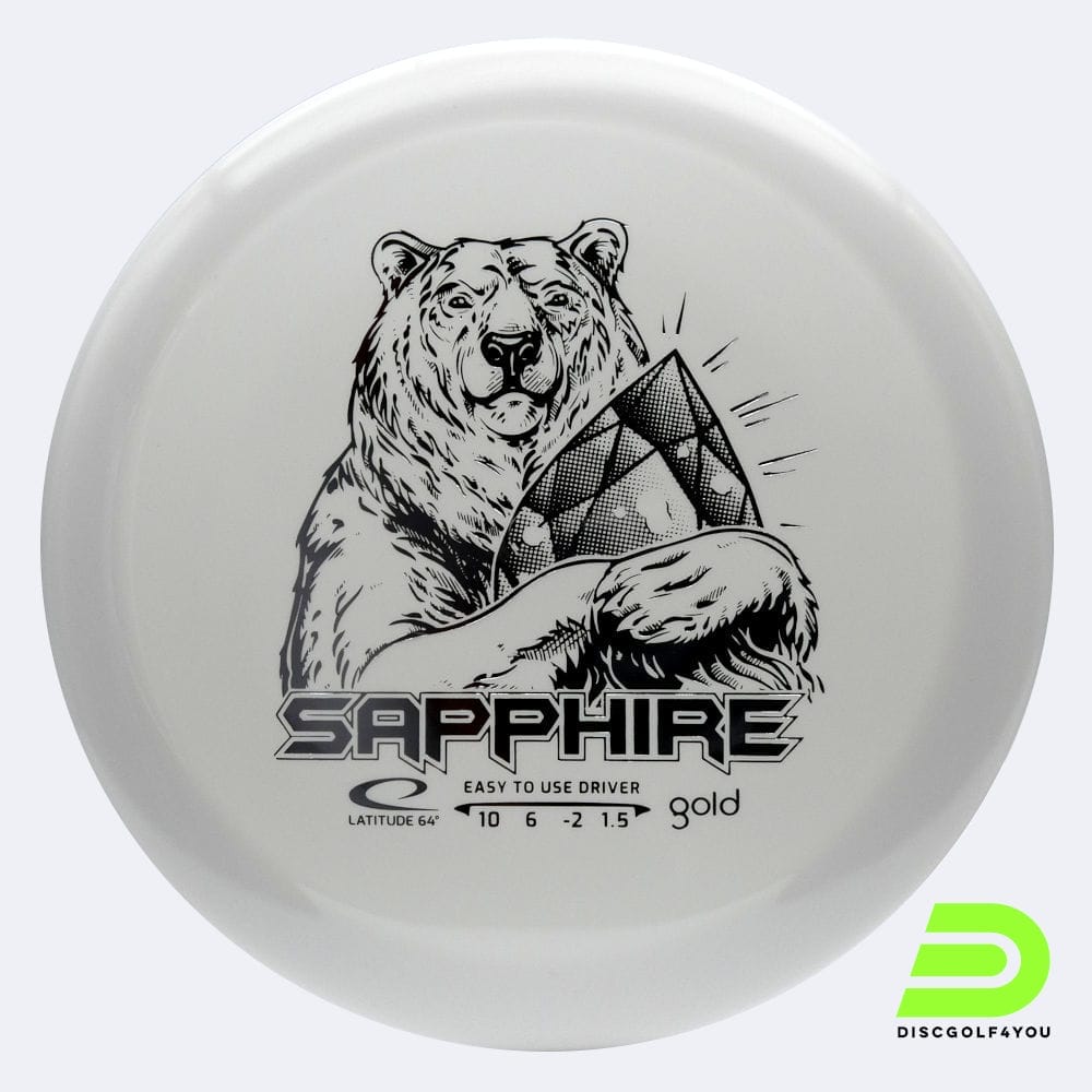 Latitude 64° Sapphire in white, gold plastic Latitude 64° Sapphire in white, gold plastic