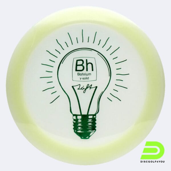 Loft Discs Bohrium in white, gamma-solid plastic and glow effect