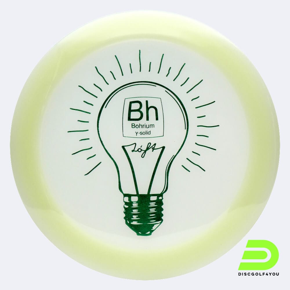 Loft Discs Bohrium in white, gamma-solid plastic and glow effect