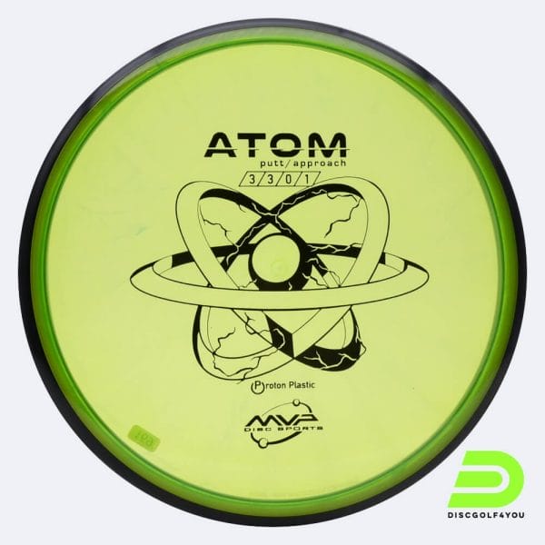 MVP Atom in green, proton plastic
