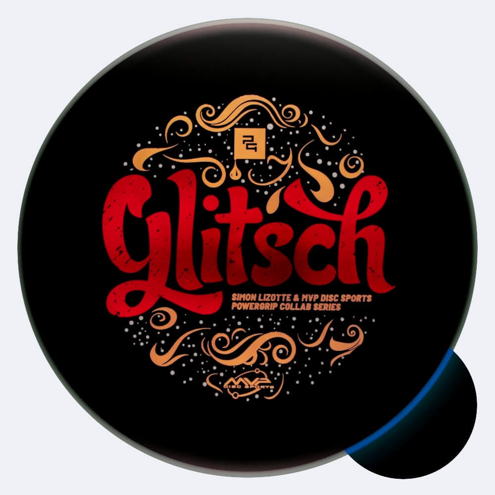 MVP Glitsch - Simon Lizotte & MVP Powergrip Collab Series in black, r2 neutron blue eclipse rim plastic MVP Glitsch - Simon Lizotte & MVP Powergrip Collab Series in black, r2 neutron blue eclipse rim plastic