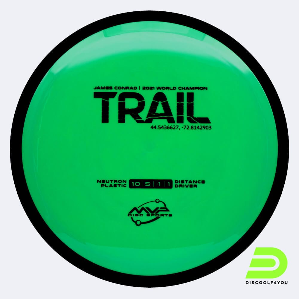 MVP Trail in green, neutron plastic