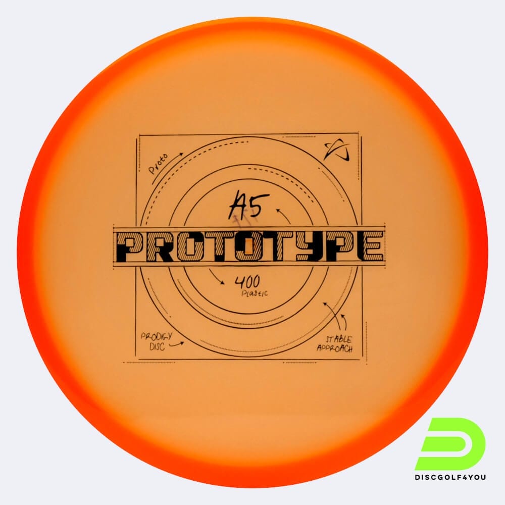 Prodigy A5 in classic-orange, 400 plastic and prototype effect