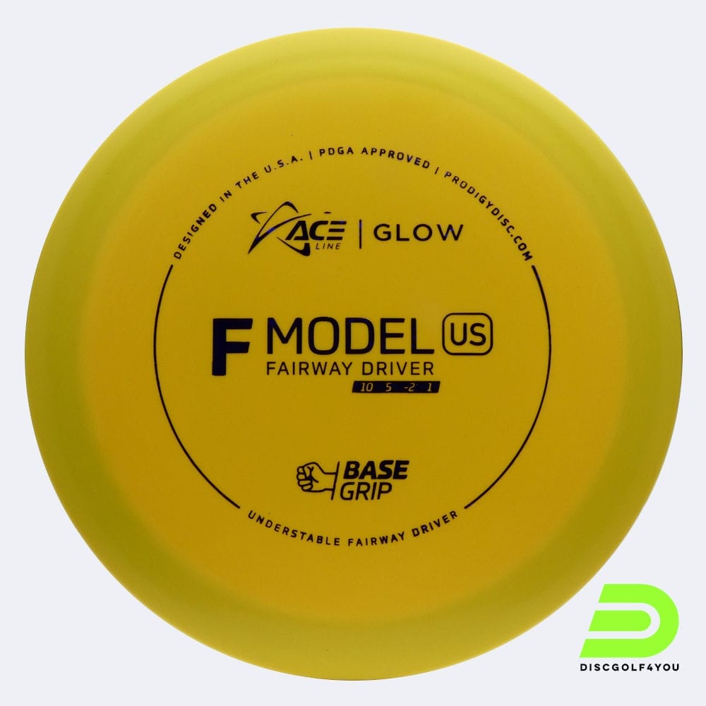 Prodigy ACE Line F US in yellow, basegrip glow plastic and glow effect