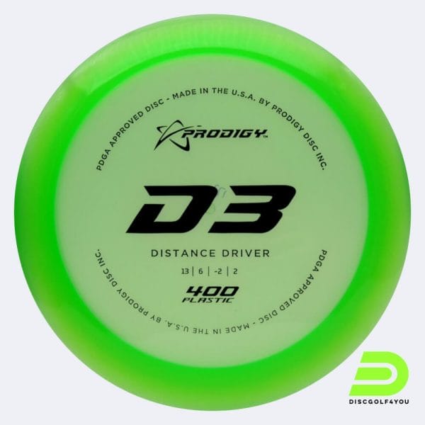 Prodigy D3 in green, 400 plastic