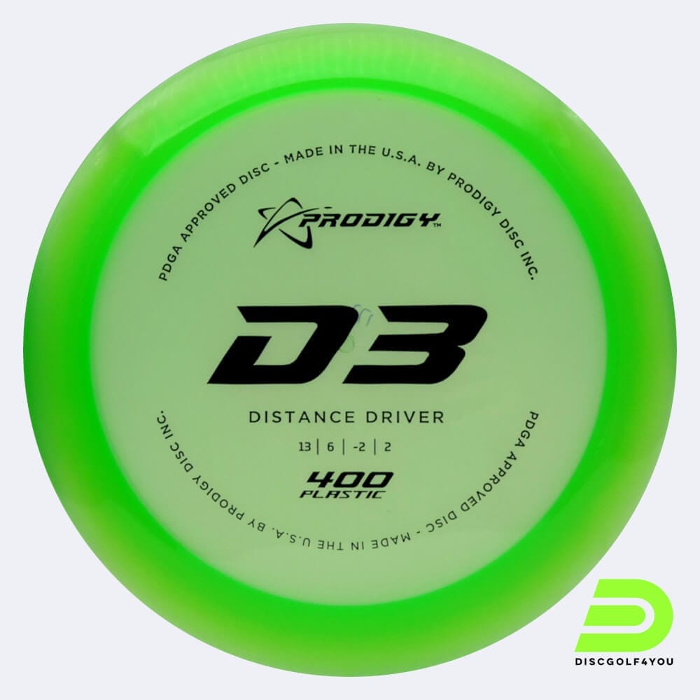 Prodigy D3 in green, 400 plastic