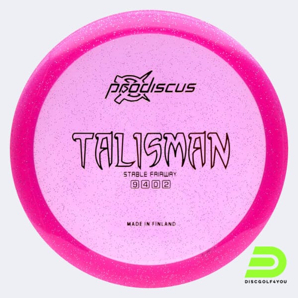 Prodiscus Talisman in pink, metal flake premium plastic