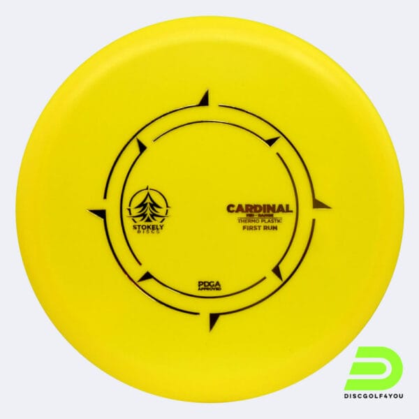 Stokely Discs Cardinal in yellow, thermo plastic plastic and first run effect