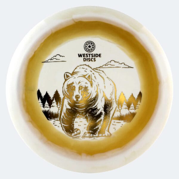 Westside Bear in gold, tournament ring plastic