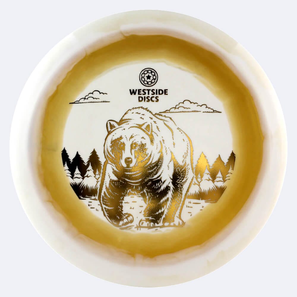 Westside Bear in gold, tournament ring plastic