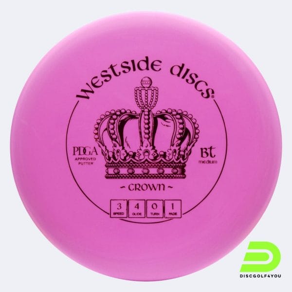 Westside Crown in pink, bt medium plastic