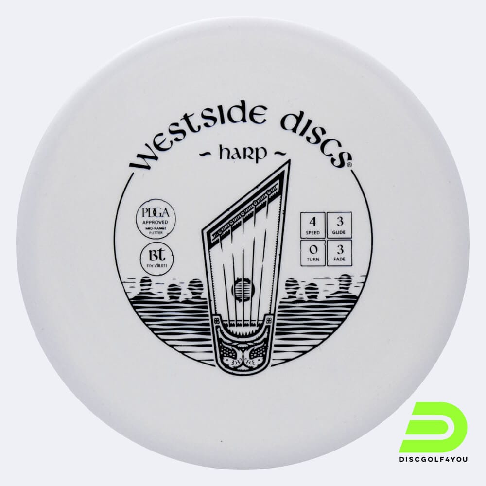 Westside Harp in white, bt medium plastic