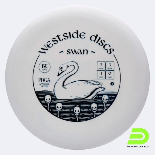 Westside Swan in white, bt soft plastic