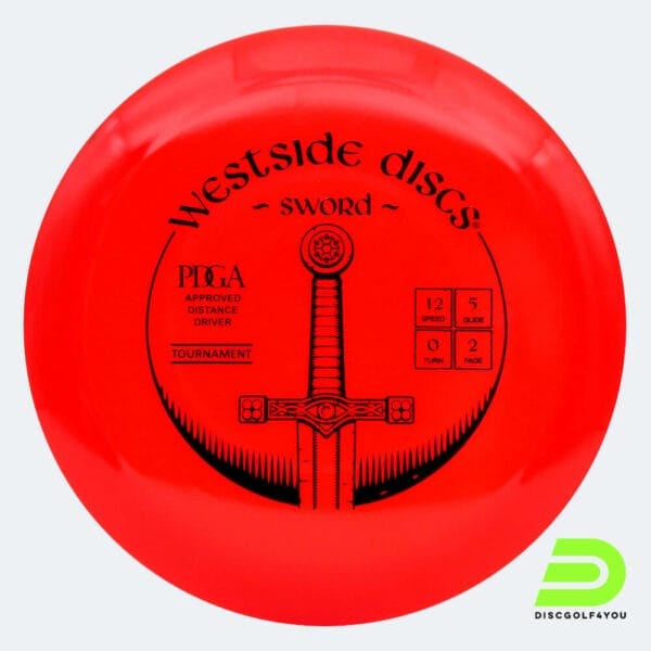 Westside Sword in red, tournament plastic