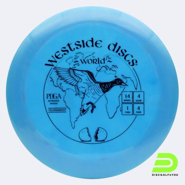 Westside World in blue, tournament plastic