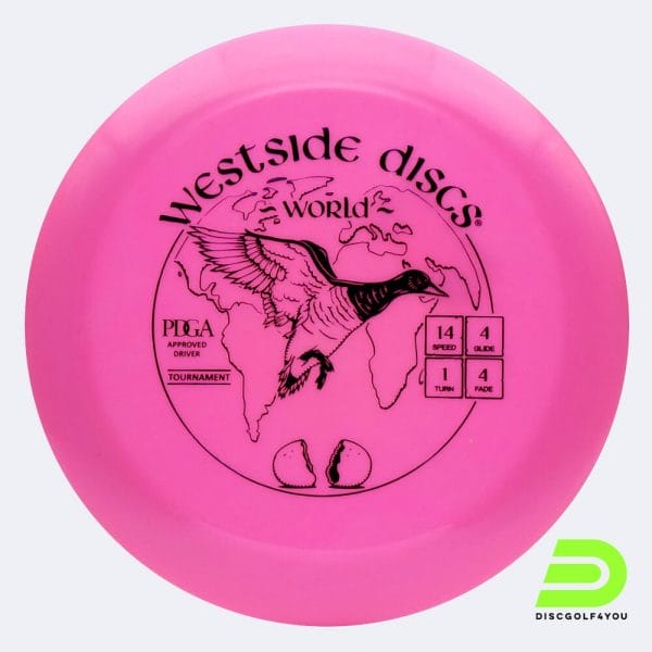 Westside World in pink, tournament plastic