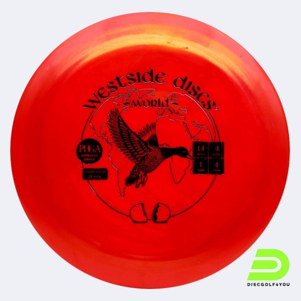 Westside World in red, tournament plastic